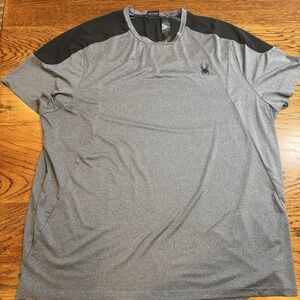 Spyder Men's T‎ Shirt Active Charcoal Gray Logo 1573765 XXL